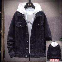 牛仔外套男士2021新款春秋韩版潮流帅气学生休闲夹克男装宽松上衣 N98黑色 160/S码