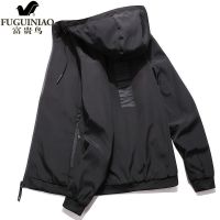 富贵鸟 夹克男秋冬季新款韩版潮流外套男连帽加绒宽松休闲棒球服 脏黑[连帽]888 M 80-100斤)
