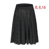 中老年跳舞裙女夏季半身裙中长款妈妈装冰丝百褶裙老人广场舞裙子 02白点 优质面料 XL [90斤-120斤]