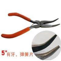 弯线弯嘴钳子6寸手工尖嘴弯头钳尖头钳平面5寸无牙弯头钳手工钳子 5寸(有牙弹簧片)