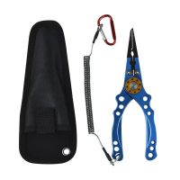 路亚钳多功能钓鱼钳钨钢控鱼器出海垂钓工具不锈钢剪线钳 大嘴怪路亚钳蓝色+送尼龙布套