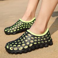 洞洞鞋男夏季外穿拖鞋潮流凉拖两用室外防滑男士户外包头沙滩凉鞋 FX-158黑绿 45