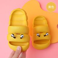 新款儿童洞洞鞋男孩中小童防滑软底包头凉鞋女童卡通可爱宝宝拖鞋 黄色[毛毛虫] 内长15.0cm 适合2-2.5岁