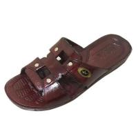 塑胶拖鞋男夏季防滑平底老年人拖鞋工艺复古浴室居家油拖沙滩鞋子 油褐色0515 39码(鞋内长24.5厘米)