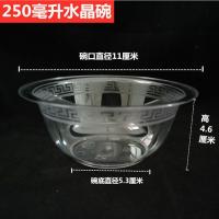 一次性碗家用碗航空水晶碗圆形汤粥打包塑料小碗硬质加厚耐高温 航空水晶碗250ML 20个