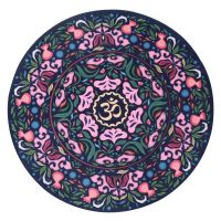 纳古迪圆形瑜伽垫天然橡胶防滑小号迷你打坐冥想平板支撑头倒立垫 3mm 打坐垫-蝶恋台