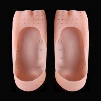 硅胶全脚保护套防裂硅胶袜脚后跟干裂保湿袜足跟疼痛防磨护足男女 1双 肤色(32码-39码)
