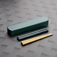 懿膳阁[可拆卸]便携304L不锈钢折叠筷子餐具单人旅行出差拧螺丝 304抗菌可拆卸[祖母绿]