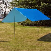 户外露营沙滩凉棚超大防晒钓鱼多人遮阳天幕帐篷地布野餐垫地席 天蓝色3X3米 地席[不含帐杆]+地丁/防风绳