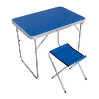 户外展业桌铝合金户外折叠桌椅车载便携式庭院室外烧烤桌摆摊桌椅 蓝色单桌