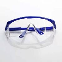 多功能护目镜透明防飞沫劳保护目镜抗冲击防飞溅防尘防风沙眼镜 蓝色