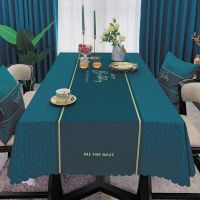餐桌布防水防油防烫免洗无味非PVCins现代简约茶几书桌布长方桌子 加厚布艺不防油[梦想孔雀蓝] 40*60(适合床头柜