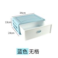 家用内衣收纳盒收纳箱内裤袜子三合一多层抽屉式宿舍收纳柜整理箱 蓝色[1层 大抽屉]