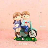 创意礼物树脂吊脚娃娃客厅卧室儿童房婚庆装饰品电视柜桌面摆件 5915骑自行车情侣