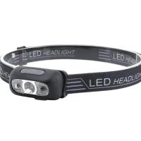 LED感应头灯防水超轻USB可充电强光夜钓鱼夜跑步头戴灯超长待机 B3黑色 感应款