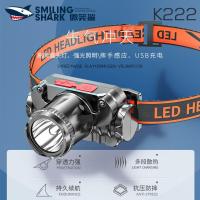 超亮可充电感应头灯钓鱼灯夜行多功能大功率强光矿灯头戴式电筒 不带感应 标配-远射19999K-低亮10时