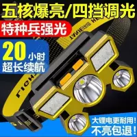 超亮led头灯强光充电远射头戴式手电筒夜钓鱼矿灯户外家用自行车 八核远射头灯*超亮*-双锂电 新款S1灯芯-低配*单电