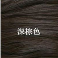 假发女全头逼真整顶头套妈妈中老年假发女短发透气直发真发假发套 深棕色 深棕色送发网
