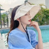 赵露思同款防晒帽女夏季防紫外线遮脸遮阳骑车空顶太阳帽子贝壳帽 普通款贝壳帽-米色6# 可当发箍使用(54-58CM)