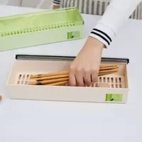 纤竹筷子收纳盒创意厨房用品环保竹纤维塑料麦秆筷子笼筷子盒 竹丝黄