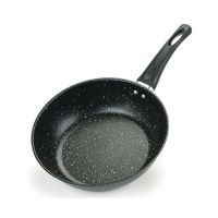 户外野餐迷你锅平底锅直径12cm不粘锅牛排锅煎蛋锅小煎锅厨房用品 16cm黑色麦饭石锅电磁炉煤气灶通用