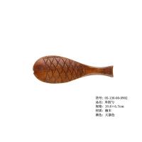 日式创意鱼形饭木勺木制盛饭饭勺木头勺子家用厨房实木盛饭打饭铲 大漆色 单只