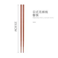 日式餐具木质长柄木勺叉子儿童小木勺鸡翅木饭铲炒铲筷子勺子套装 筷子(不绑线)