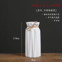 简约现代陶瓷花瓶欧式创意水培插花器白色家居客厅干花装饰品摆件 芷巧小号(17.8cm)