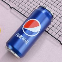 [四季可用]大容量易拉罐不锈钢保温杯男女学生可乐罐吸管直饮杯 单盖[吸管盖+送杯刷] 普通款不保温可口可乐