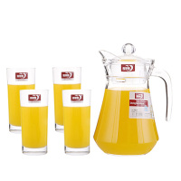 [一壶四杯/一壶六杯]青苹果玻璃冷水壶套装凉水扎壶家用大容量 青苹果鸭嘴1壶4直身杯