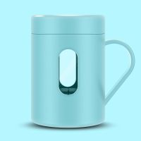 电动搅拌杯自动搅拌杯咖啡杯懒人水杯家用便携温差旋转磁力杯 蓝色