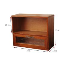 复古桌面办公室木制木质创意收纳盒抽屉式护肤化妆品整理盒置物架 做旧色