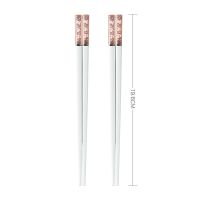 琥珀樱花筷子高档合金筷子个性防滑日式筷子家用防霉耐高温家庭装 19厘米粉白兔子[2双装]