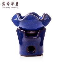 茶叶茶漏 冰裂过滤器茶滤茶具 滤网配件泡茶器陶瓷隔器功夫隔茶器 宝石蓝冰裂过滤