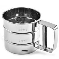 烘焙DIY小号杯式手持家用不锈钢面粉筛半自动超细过滤筛网 糖粉筛 小号面粉筛10.5*9.5CM