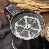 展艺杯式面粉筛手持筛子手动加厚网筛不锈钢24目烘焙家用工具 展艺杯式面粉筛手持筛