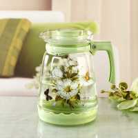 ↑新款冷水壶玻璃凉水壶耐高温凉杯式冰箱耐高温茶壶冷水壶玻1 栀子花升云壶单壶