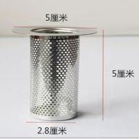 304不锈钢地漏过滤网下水道洗手盆过滤器防老鼠防毛发防堵 2.8x5厘米不带提手