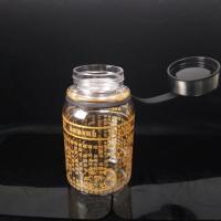 水晶杯 户外水杯大容量水瓶随身高硼硅耐热玻璃700ML 700ml金色