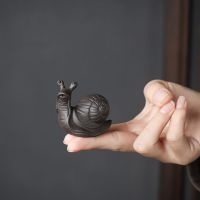 宇轩 新品创意柿柿如意茶宠紫砂牛势冲天手工茶艺茶盘摆件 牛柿冲天之---蜗牛