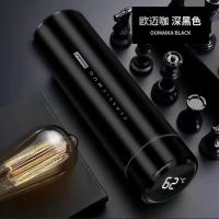 智能测温316不锈钢男士保温杯男女学生便携温度显示水杯子男 智能测温-深空黑-送杯套 480毫升[22.3*6.5cm]