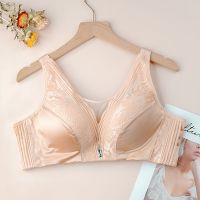 大胸内衣文胸女薄款大杯蕾丝大胸显小防下垂上托收副乳无钢圈胸罩 肤色(单件) 44/100C