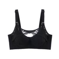 内衣女聚拢胸小平胸专用无痕无钢圈调整型蕾丝文胸罩加厚款8厘米 Y-2022黑色单文胸 70A 32A