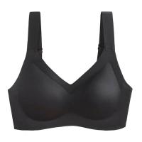 [爆款]泰国乳胶无痕内衣女无钢圈小胸聚拢防下垂收副乳背心文胸 单件-黑色-正品乳胶 S[适合100斤以下 70ABC]