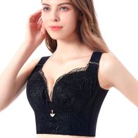文胸聚拢防下垂上托塑身小胸厚薄款无钢圈收副乳女内衣胸罩调整型 黑色 32/70A(上薄下厚)
