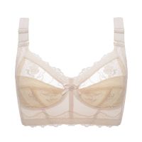 顶瓜瓜超薄大胸显小显瘦文胸无钢圈无海绵蜂巢里杯聚拢舒适内衣女 [单件装]淡雅肤 75B 34B