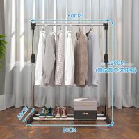 晾衣架落地挂衣架家用晾衣杆折叠式室内收纳晒衣架简易挂衣服架子 [固定高度]小号简易款-60CM 中