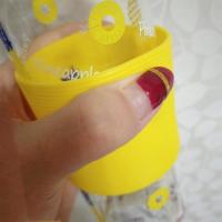 [直筒加厚玻璃水杯防烫隔热硅胶套杯套防滑套耐热保温杯茶杯保护 6-6.5cm黄色