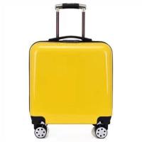 儿童卡通拉杆箱行李旅行箱男女学生18寸小型登机箱支持订制图案 黄方形 18寸
