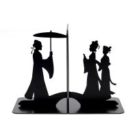 书立架伸缩创意书架简易桌上工艺摆件办公室桌面收纳铁艺书夹书靠 黑色 / 断桥相会